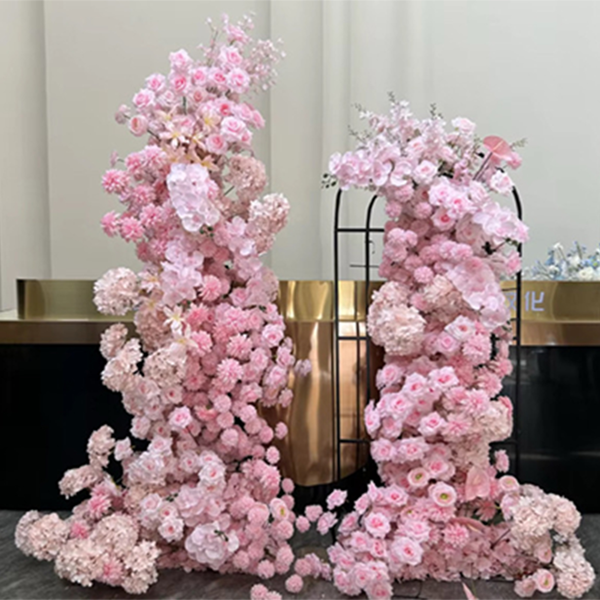 Pink Faux Pillar Florals